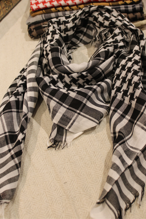 Turkish Style Keffiyeh Scarf-Black and White