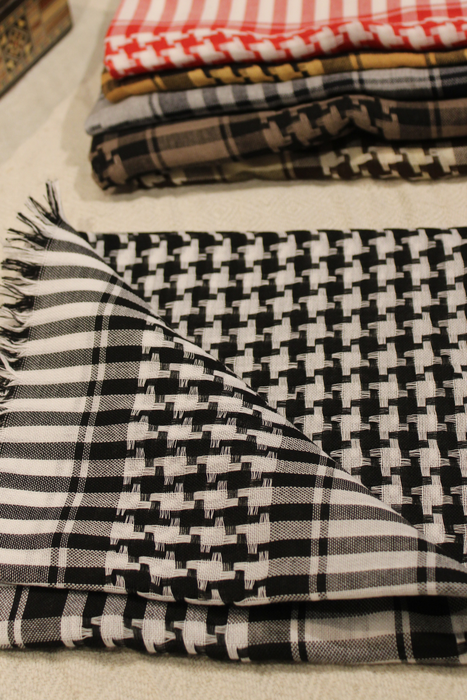 Turkish Style Keffiyeh Scarf-Black and White