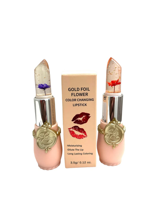 Gold Foil Flower Color Changing Lipstick