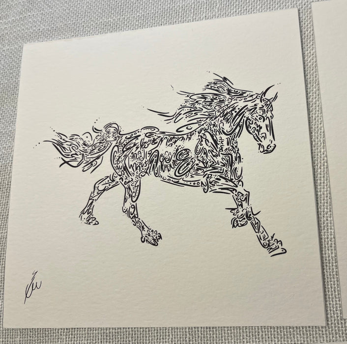 Mini Animal Calligraphy Print