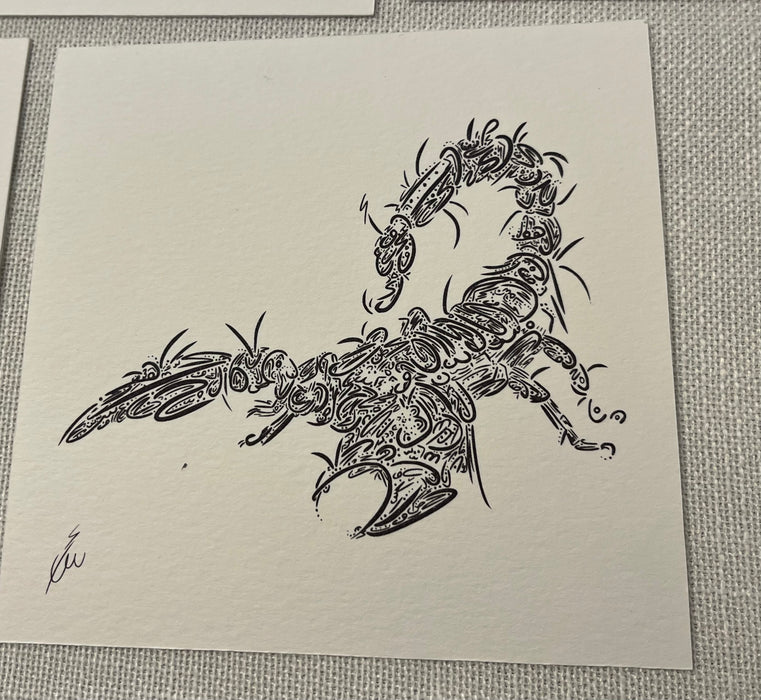 Mini Animal Calligraphy Print
