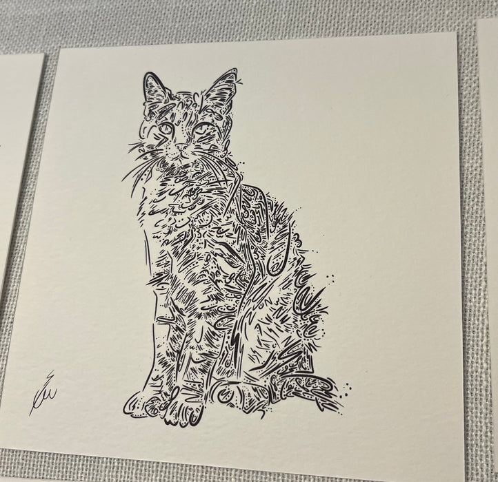 Mini Animal Calligraphy Print