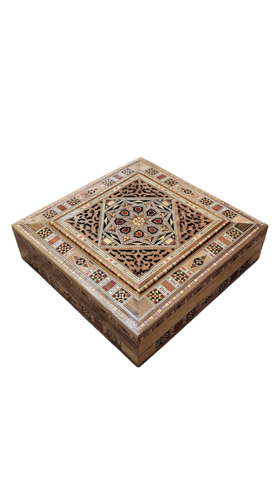 Mosaic Boxes: Unique Artistry for Every Occasion 25.5*25.5*7 cm Carved wood