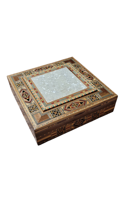 Mosaic Boxes: Unique Artistry for Every Occasion 25.5*25.5*7 White shell