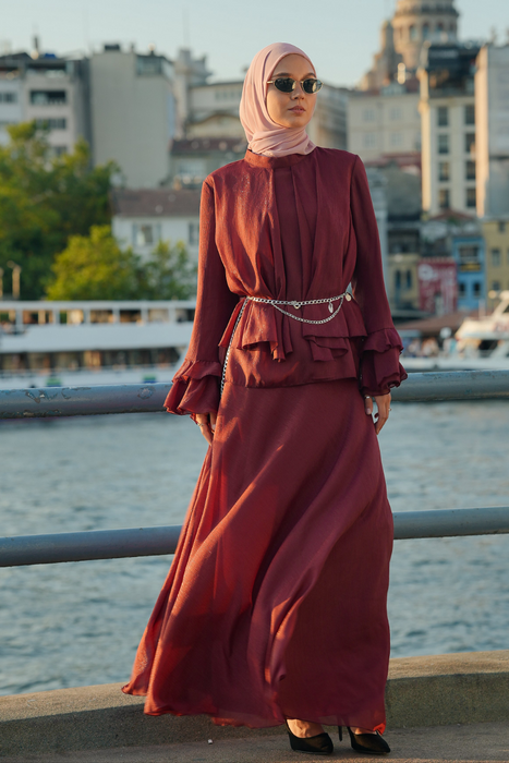 Shimmer Drape Occasion Skirt Set