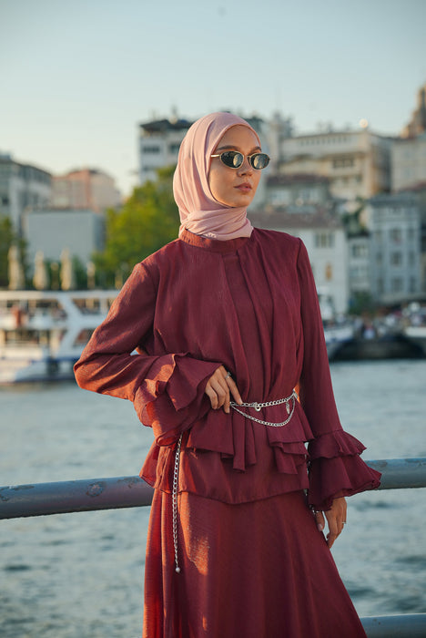 Shimmer Drape Occasion Skirt Set