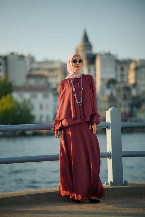 Shimmer Drape Occasion Skirt Set