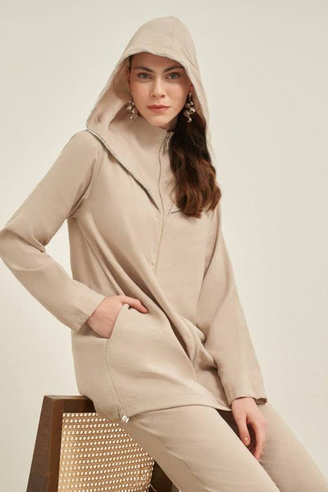 Crystal Trim Hoodie Set