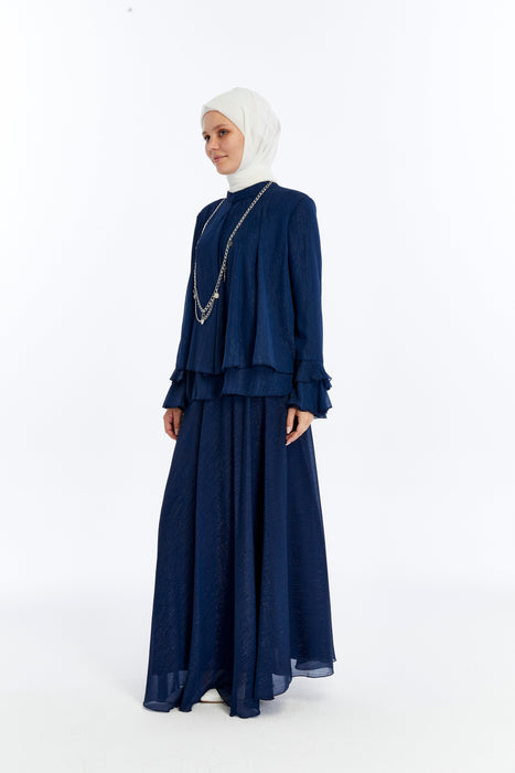 Shimmer Drape Occasion Skirt Set