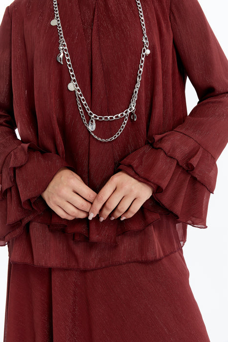 Shimmer Drape Occasion Skirt Set