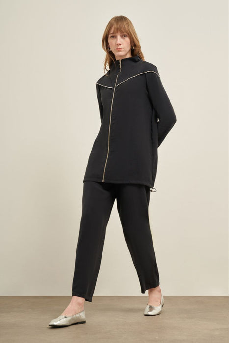 Crystal Trim Hoodie Set