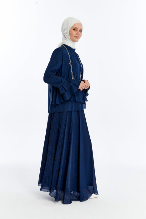 Shimmer Drape Occasion Skirt Set