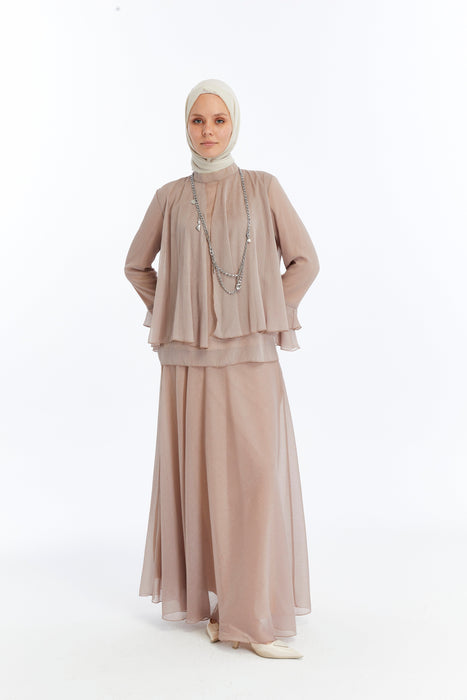 Shimmer Drape Occasion Skirt Set