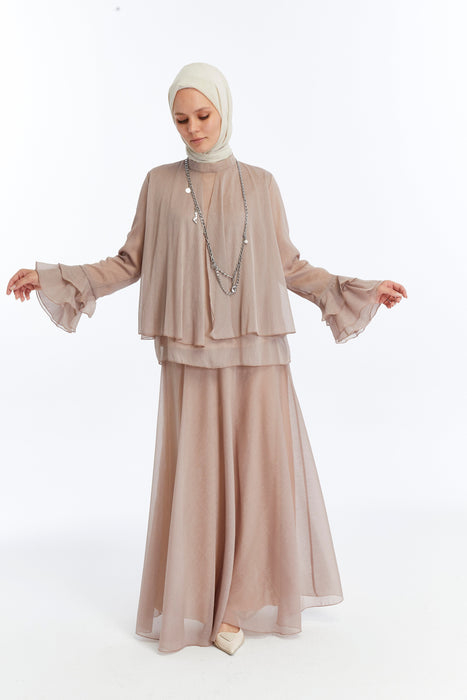 Shimmer Drape Occasion Skirt Set