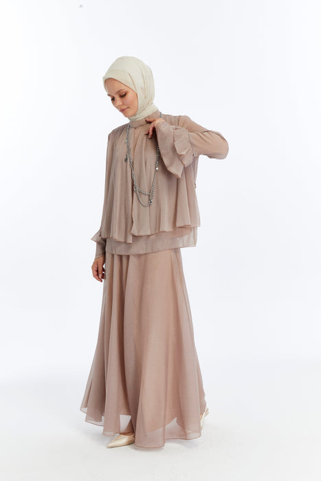 Shimmer Drape Occasion Skirt Set